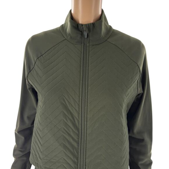 Sweaty Betty Mountain Green Fast Track Padded Zip Up Running Jacket - Picture 4 of 12
